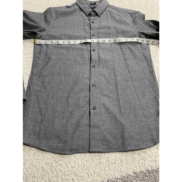 01.Algo Men's Size Medium Slim Fit Button Up Long Sleeve Shirt Grey - Picture 6 of 12
